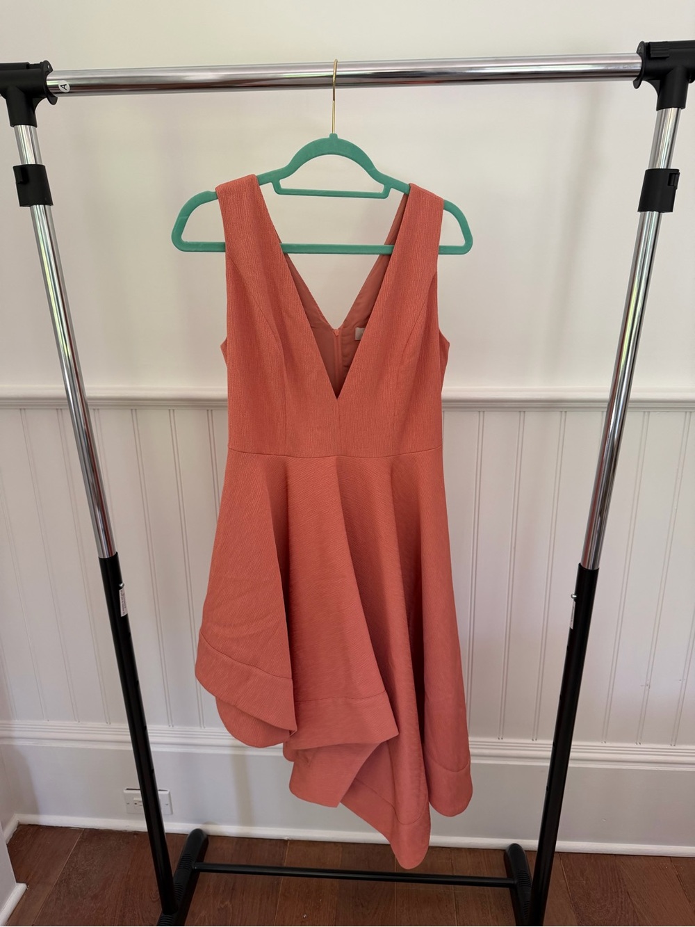 NWT Keepsake The Label Dusk Asymmetrical High Low Dress Coral Size L